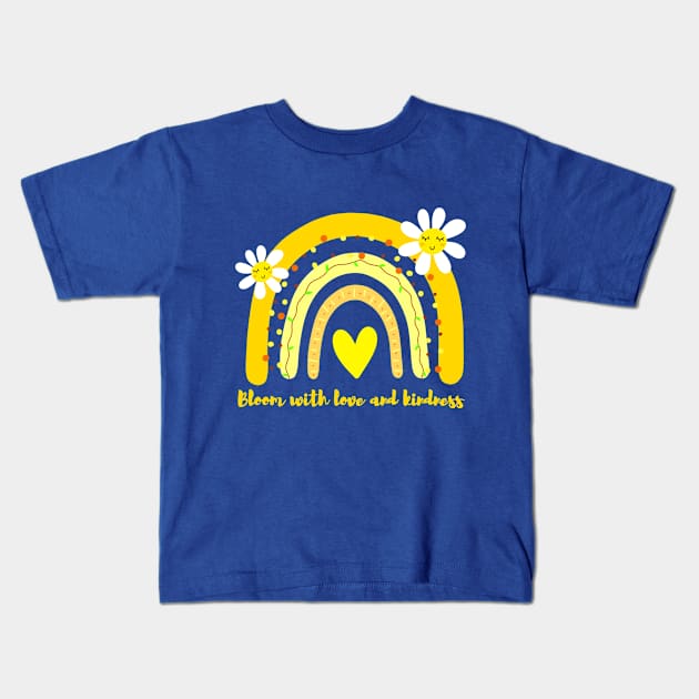 bloom with love and kindness Kids T-Shirt by Drawab Designs